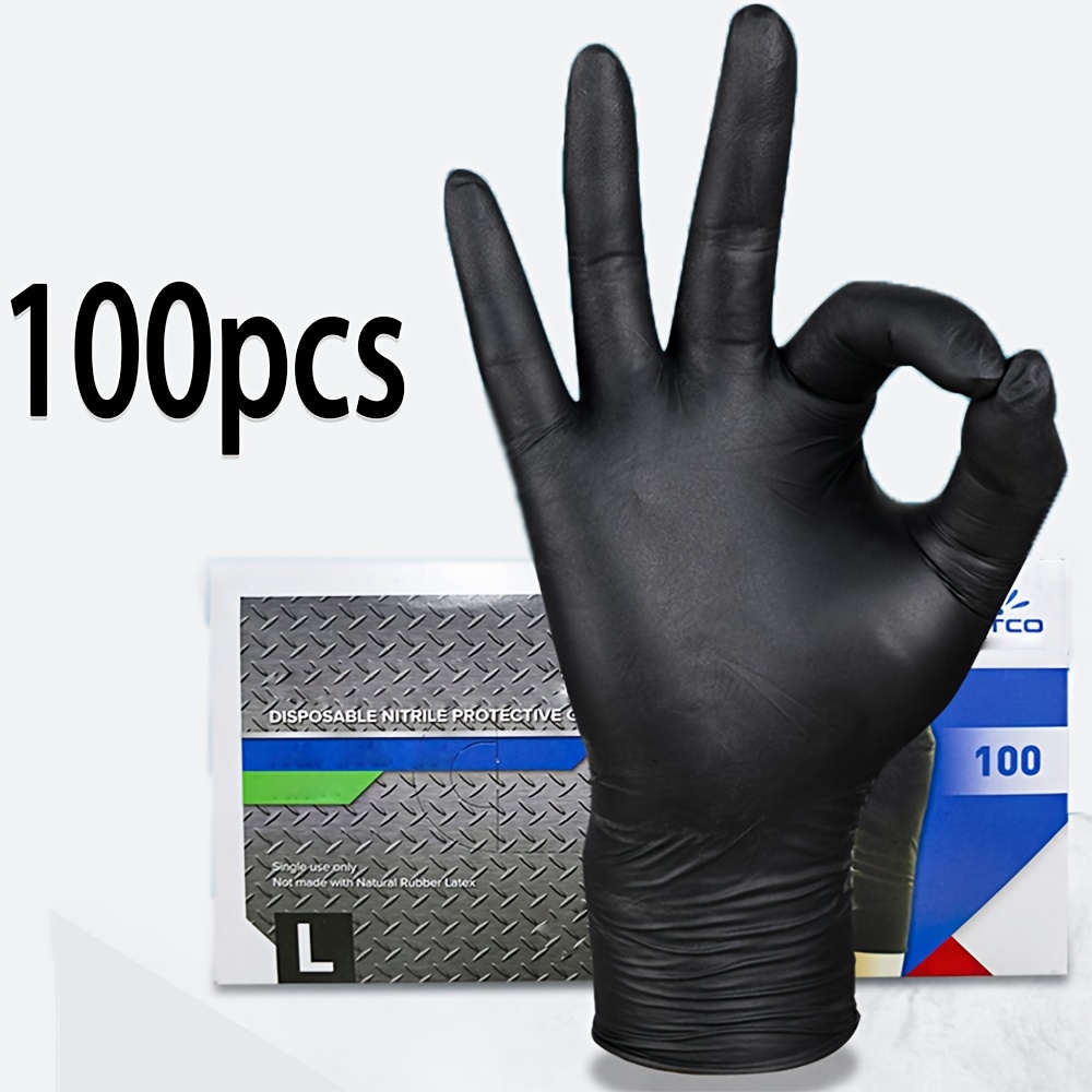 Nitrile Mechanic Glove - Black Disposable Nitrile Gloves Thickened Durable