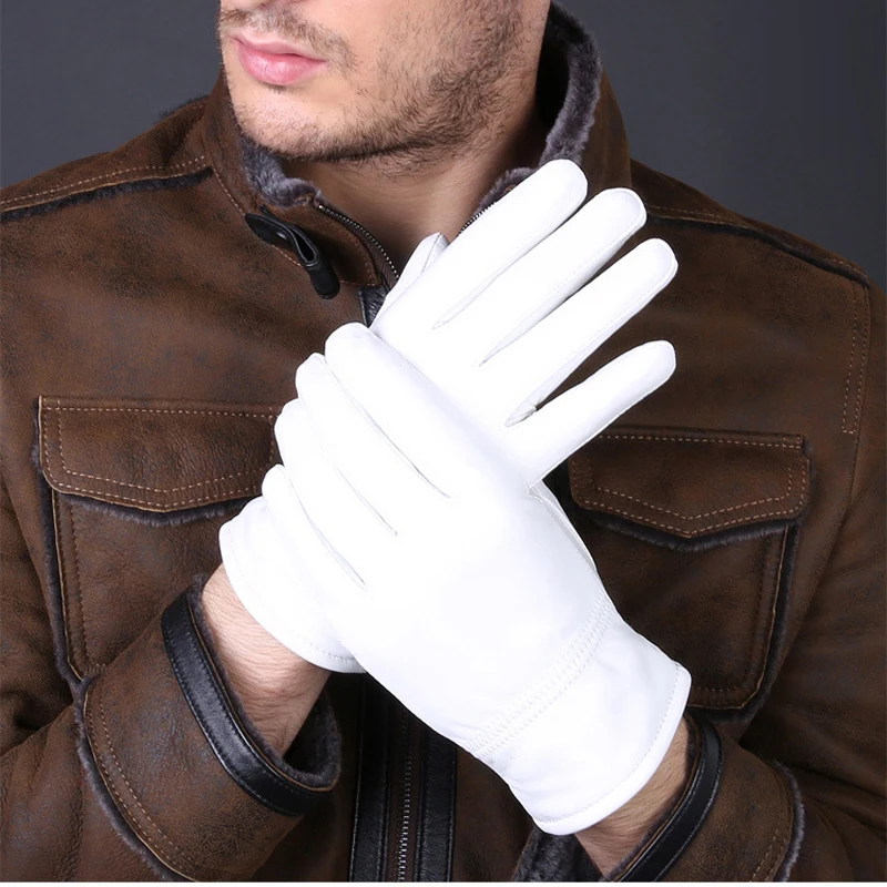2025 Winter Genuine Leather Wh - Leather Driving Glove ulasan dan harga