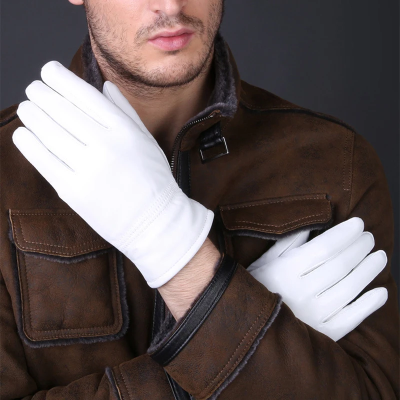 2025 Winter Genuine Leather Wh - Leather Driving Glove ulasan dan harga