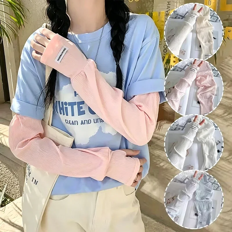 Summer Loose Ice Silk Uv Prote - Fingerless Glove Knit ulasan dan harga