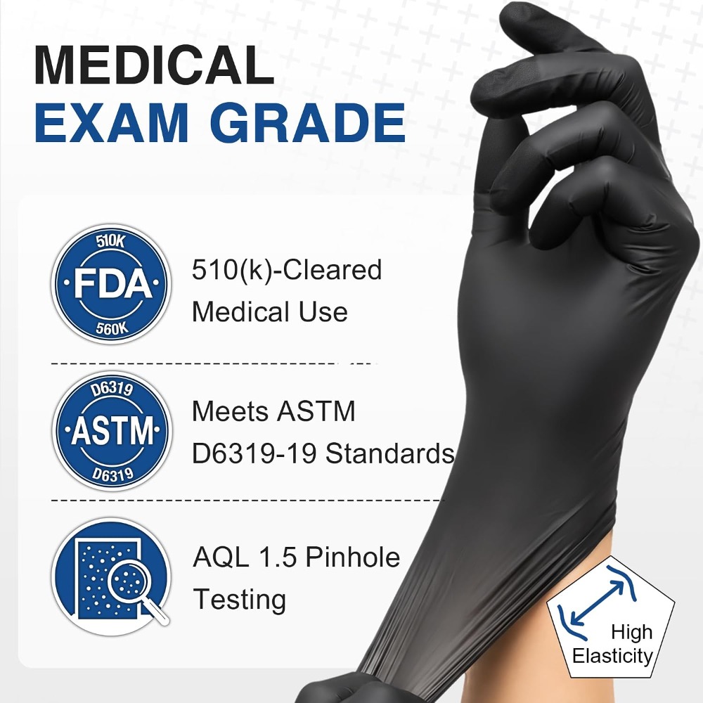 Disposable Black Nitrile Glove - Exam Glove Nitrile ulasan dan harga