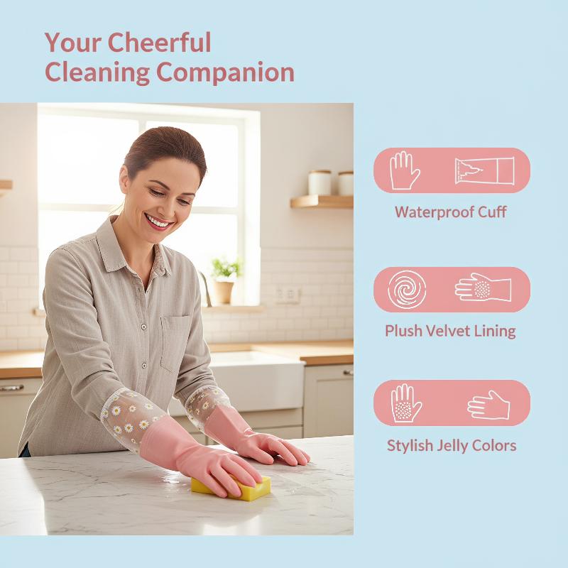 Floral Pattern Household Latex - Rubber Glove Cleaning ulasan dan harga