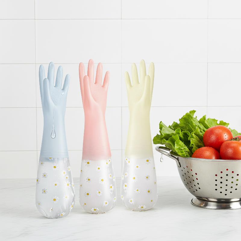 Floral Pattern Household Latex - Rubber Glove Cleaning ulasan dan harga