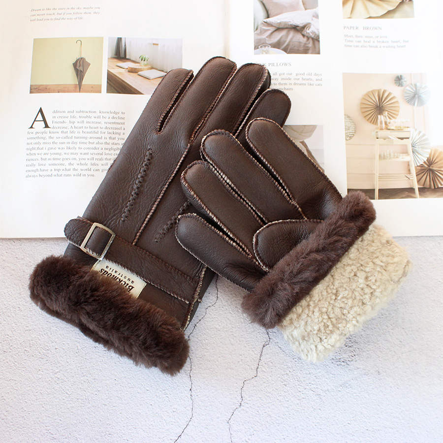 Sheepskin Fur Gloves Men's Thi - Leather Driving Glove ulasan dan harga
