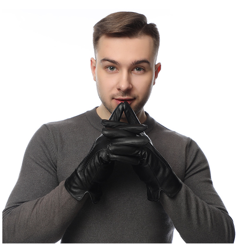 Winter Genuine Sheepskin Leath - Wool Glove Lined ulasan dan harga