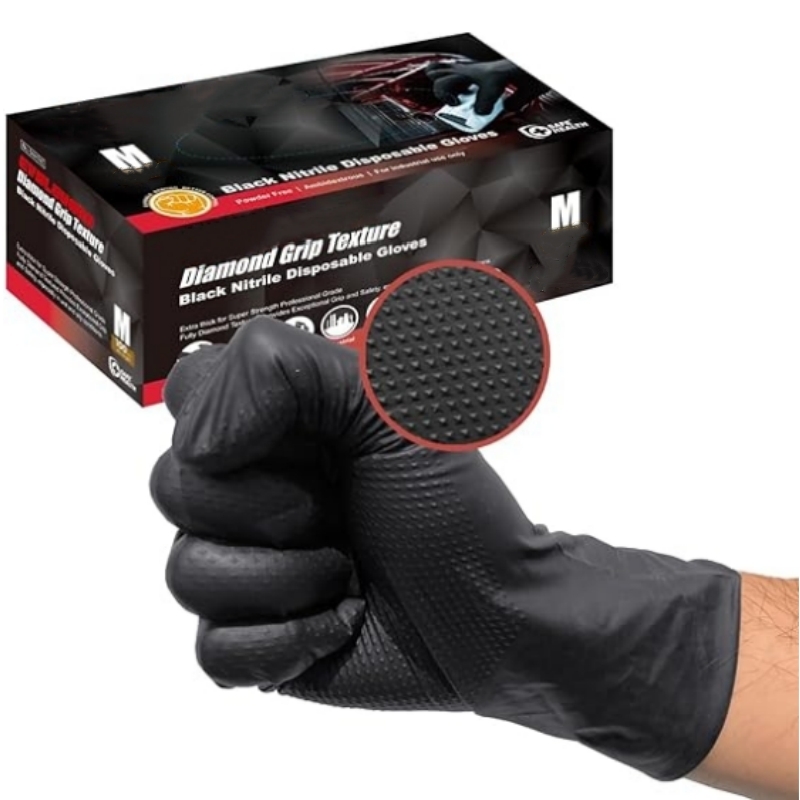 8Mil Heavy Duty Black Nitrile  - Nitrile Mechanic Glove ulasan dan harga