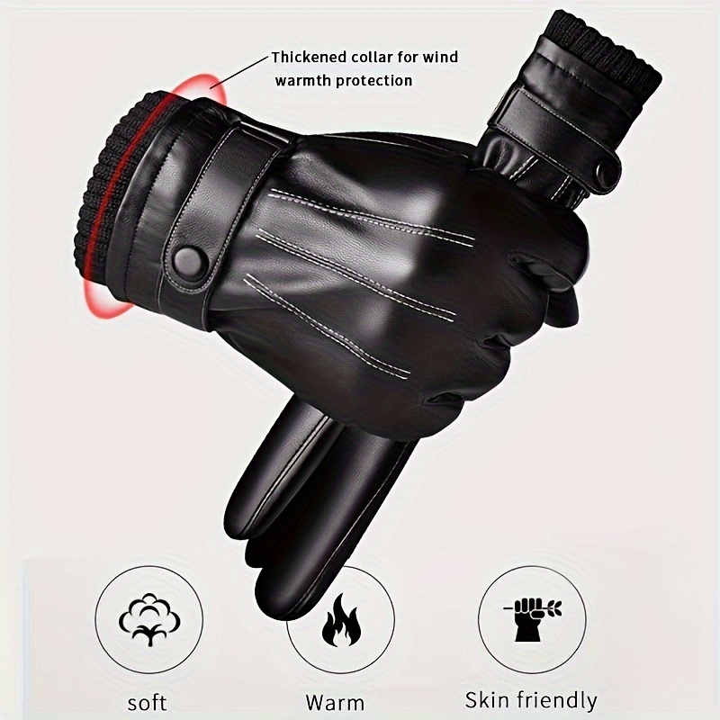 1Pair Winter Gloves Warm Drivi - Leather Driving Glove ulasan dan harga