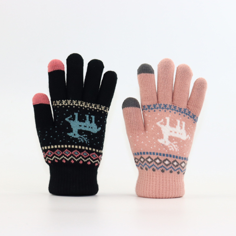 Autumn and Winter Thickened To - Wool Glove Lined ulasan dan harga