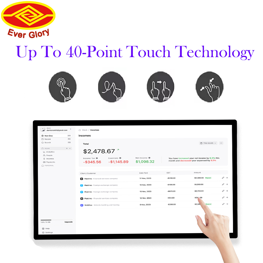 Customized 27 Inch High Bright - Touchscreen Glove Capacitive ulasan dan harga