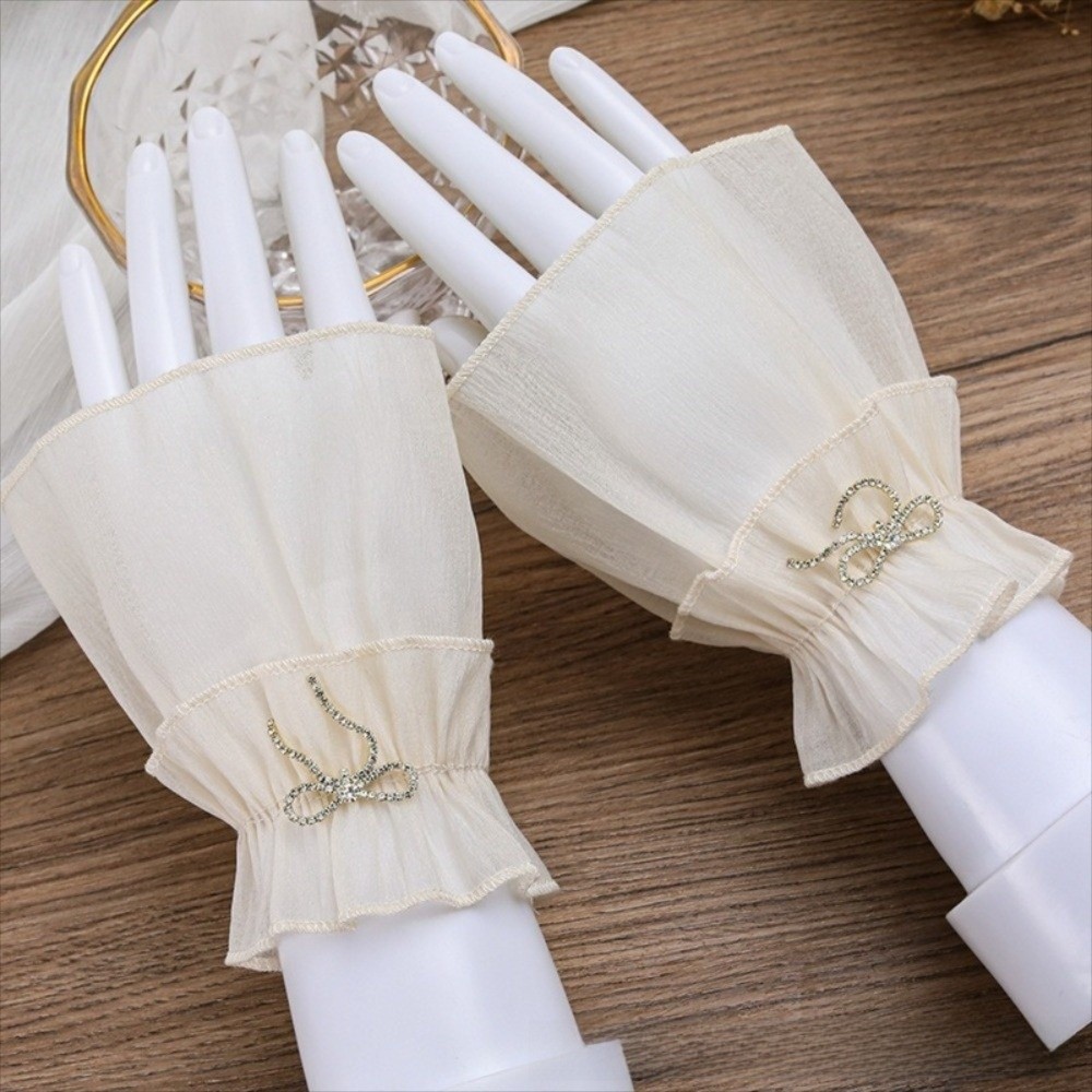 Ruched Pleated Detachable Cuff - Fingerless Glove Knit ulasan dan harga