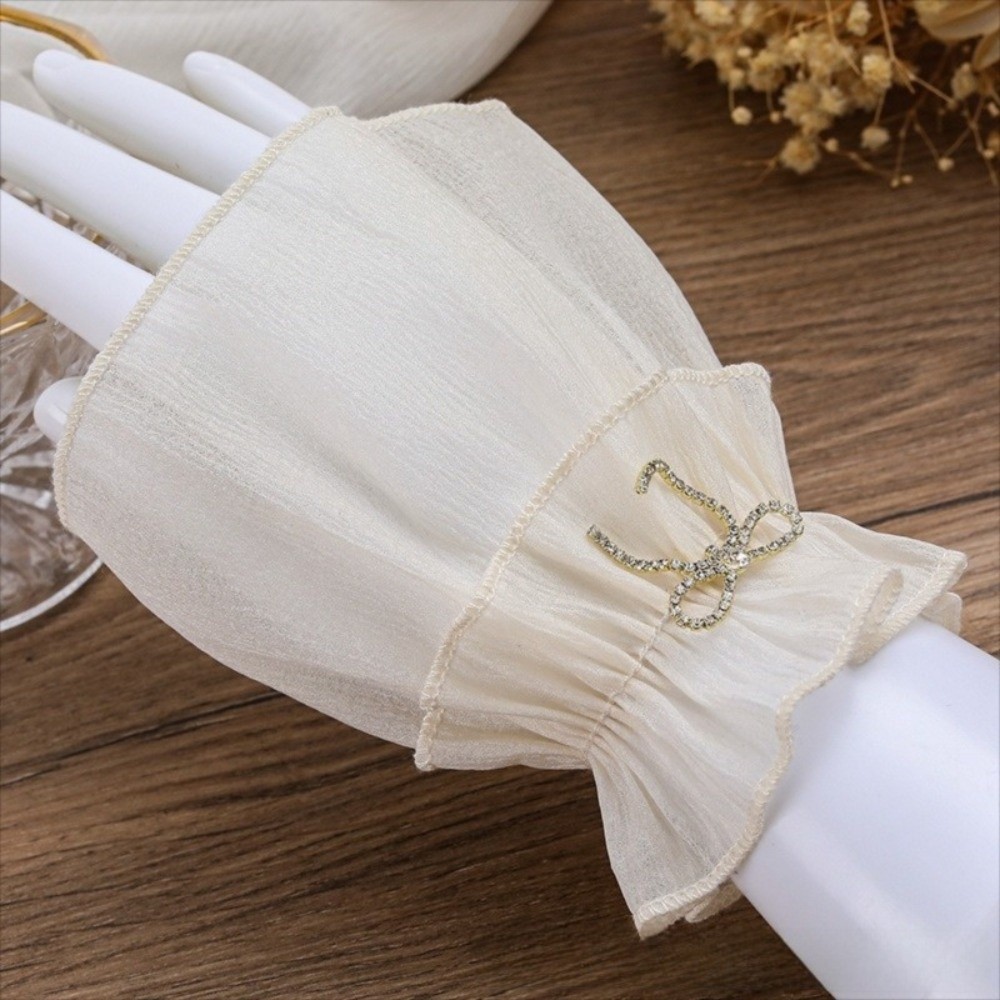 Ruched Pleated Detachable Cuff - Fingerless Glove Knit ulasan dan harga