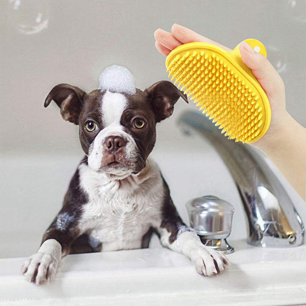 Pet Cleaning Brush Dog Cats Ba - Rubber Glove Cleaning ulasan dan harga
