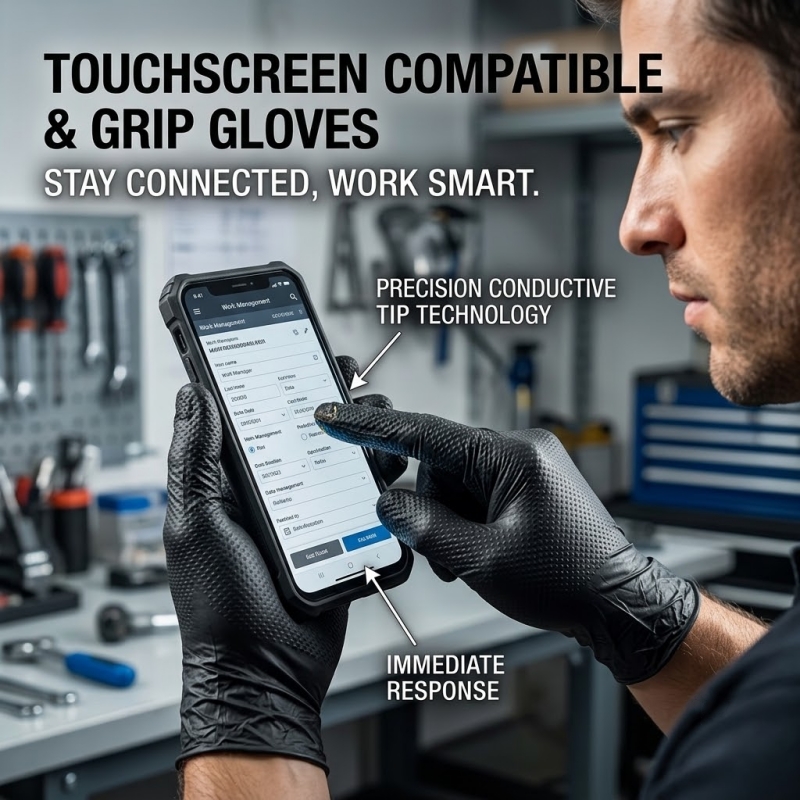 Heavy Duty Black Industrial Ni - Nitrile Mechanic Glove ulasan dan harga