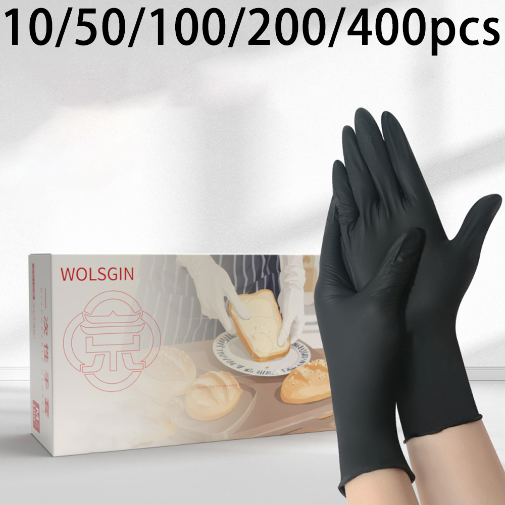 10/50/100/200/400pcs Black Dis - Rubber Glove Cleaning ulasan dan harga