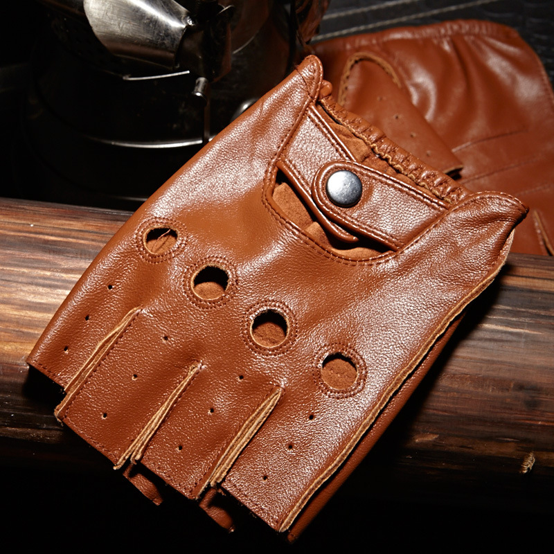 High Quality Man's Half Finger - Leather Driving Glove ulasan dan harga