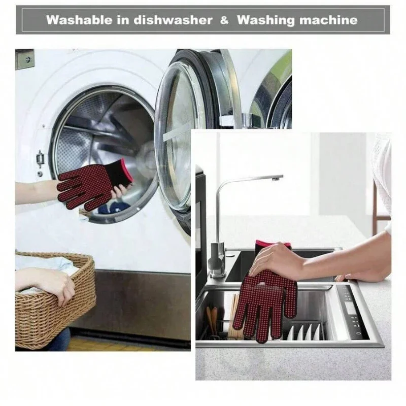1 Pair Non-Slip Silicone BBQ G - Oven Mitt Silicone ulasan dan harga