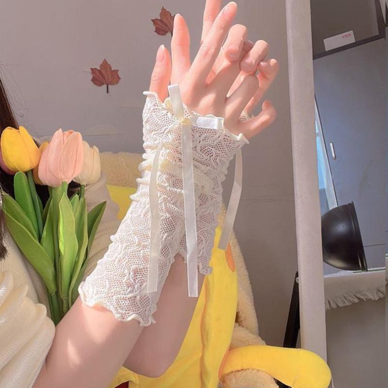 Women Gothic Mesh Fingerless G - Fingerless Glove Knit ulasan dan harga