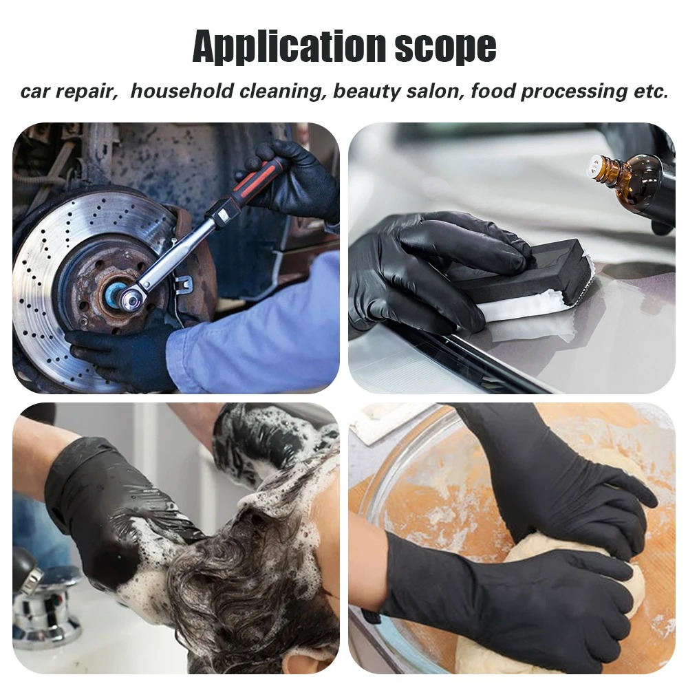Black Disposable Nitrile Glove - Nitrile Mechanic Glove ulasan dan harga