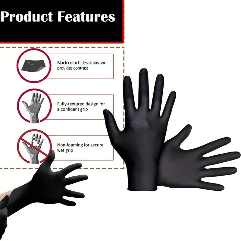 Black Disposable Nitrile Glove - Nitrile Mechanic Glove ulasan dan harga