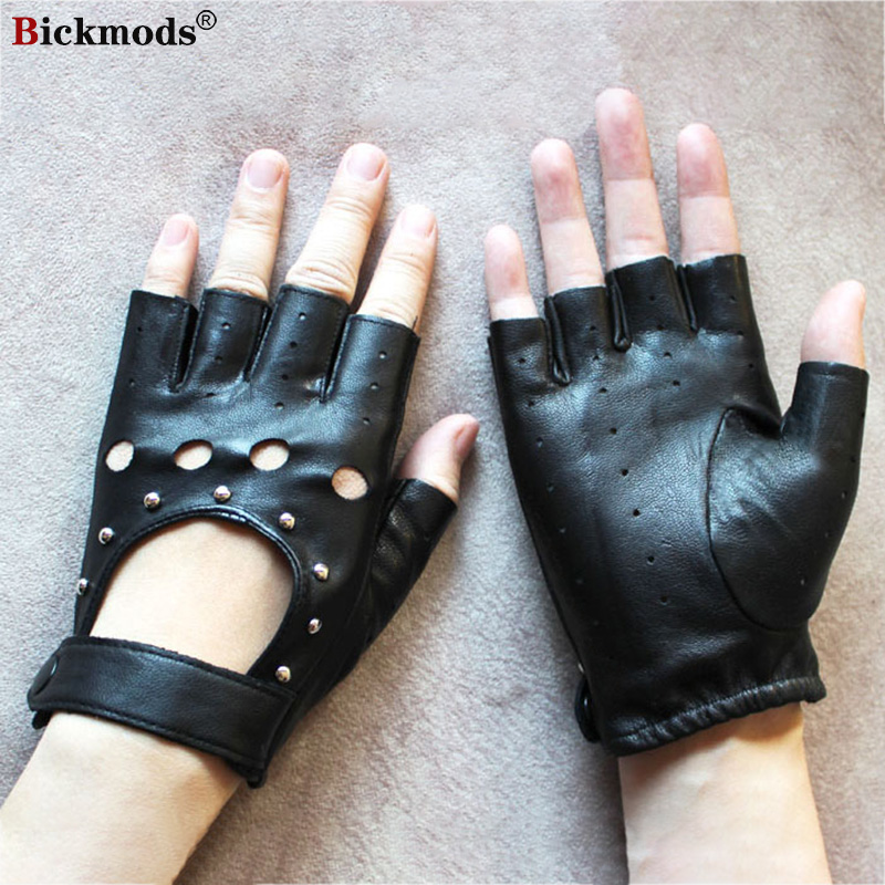 Women's Leather Half Finger Gl - Leather Driving Glove ulasan dan harga