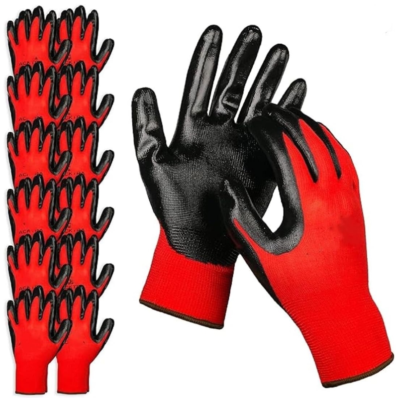 4/20PCS Nitrile Coated Safety  - Nitrile Mechanic Glove ulasan dan harga