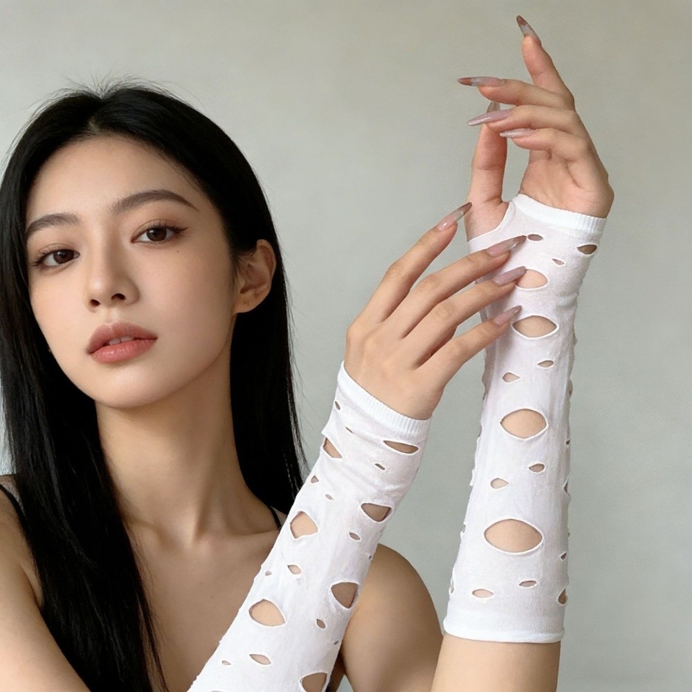 Sleeve Covers Ripped Arm Warme - Fingerless Glove Knit ulasan dan harga