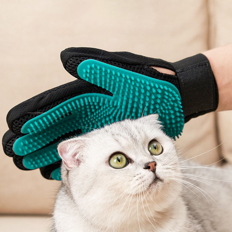 Pet Grooming Glove, Gentle Hai - Rubber Glove Cleaning ulasan dan harga