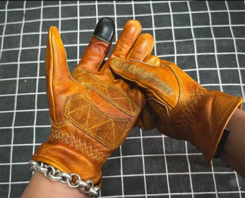 Handmade Genuine Leather Retro - Motorcycle Glove Knuckle ulasan dan harga