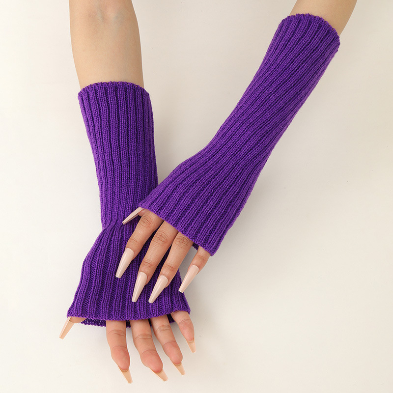 Girls Colorful Warm Knitted Ar - Fingerless Glove Knit ulasan dan harga