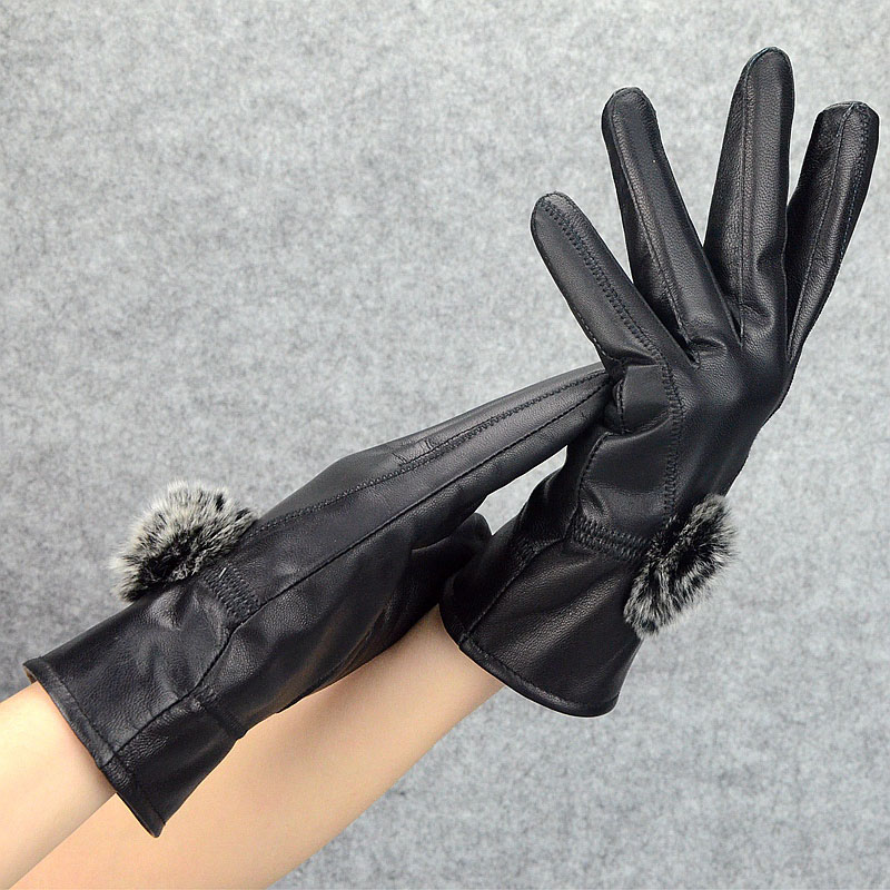 Women Winter Genuine Leather G - Wool Glove Lined ulasan dan harga