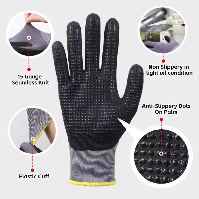 Micro-Foam Safety Work Gloves  - Nitrile Mechanic Glove ulasan dan harga