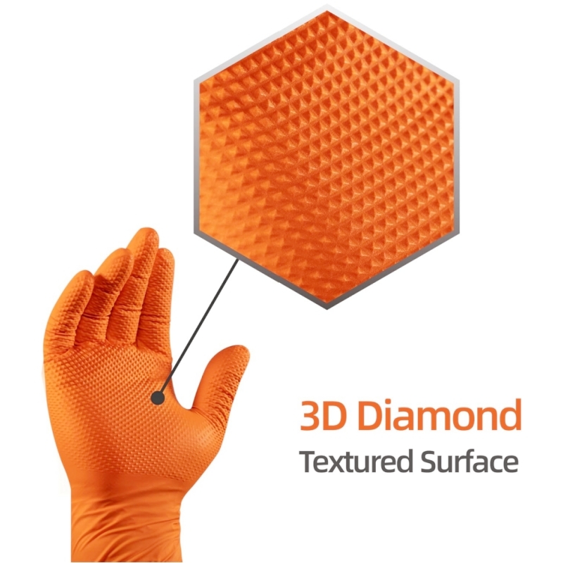 8Mil Heavy Duty Orange Nitrile - Nitrile Mechanic Glove ulasan dan harga