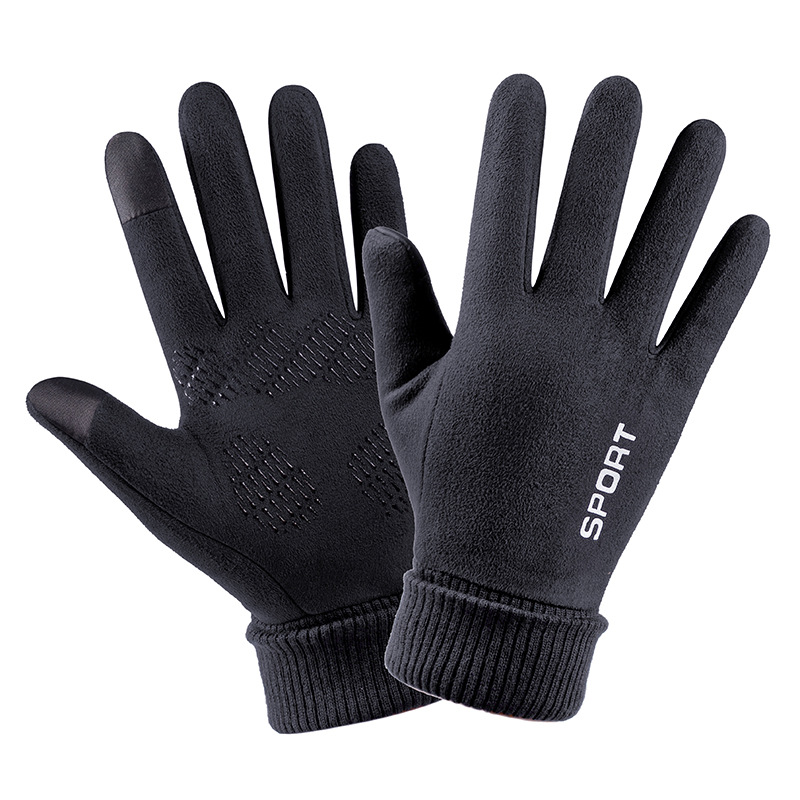 Men Winter Suede Leather Plush - Leather Driving Glove ulasan dan harga