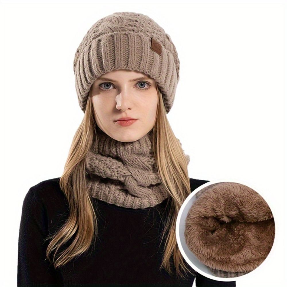 Soft Winter Beanie Hat Scarf S - Wool Glove Lined ulasan dan harga