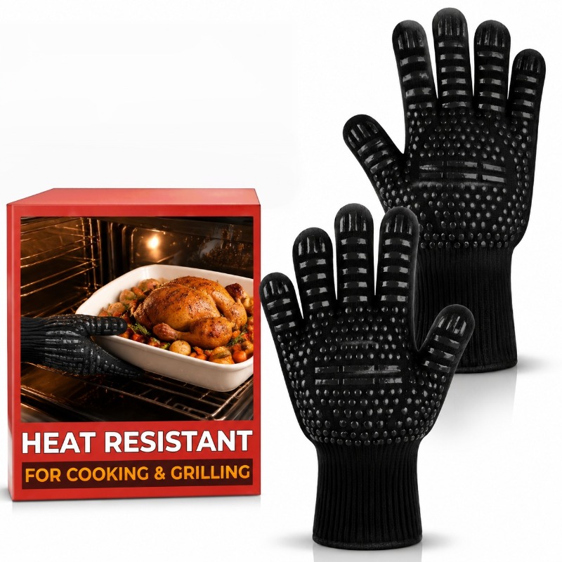 1pc/1 pair of Barbecue gloves  - Oven Mitt Silicone ulasan dan harga