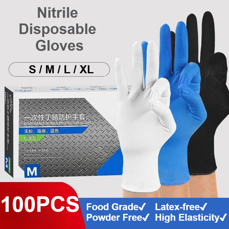 100Pcs Nitrile Disposable Glov - Exam Glove Nitrile ulasan dan harga