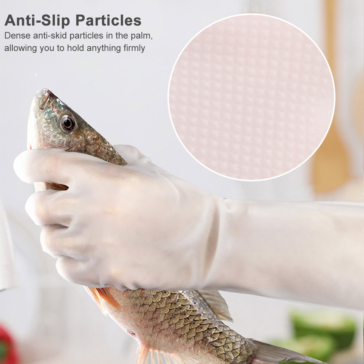 1Pair Waterproof Dishwashing G - Dish Glove Rubber ulasan dan harga