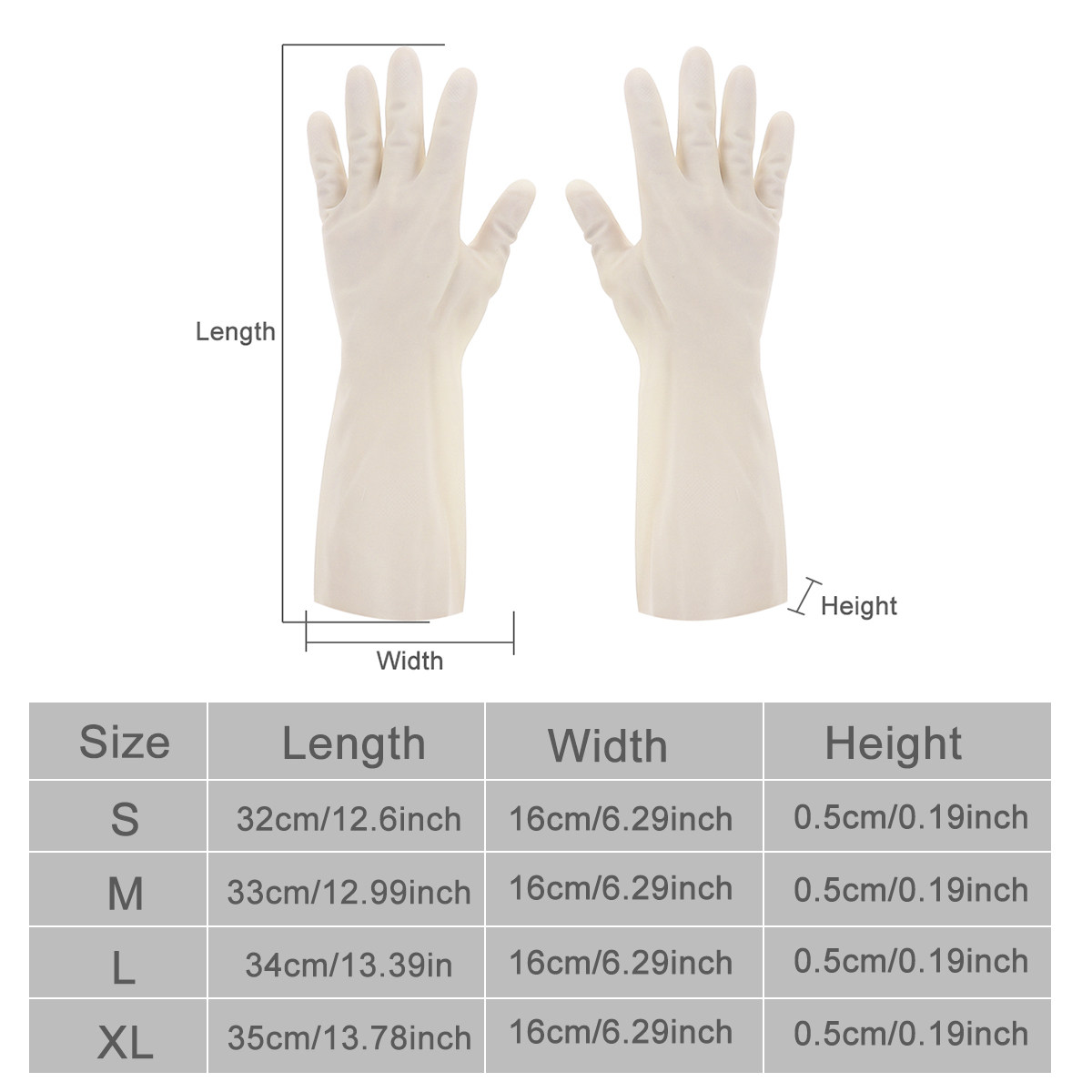 1Pair Waterproof Dishwashing G - Dish Glove Rubber ulasan dan harga