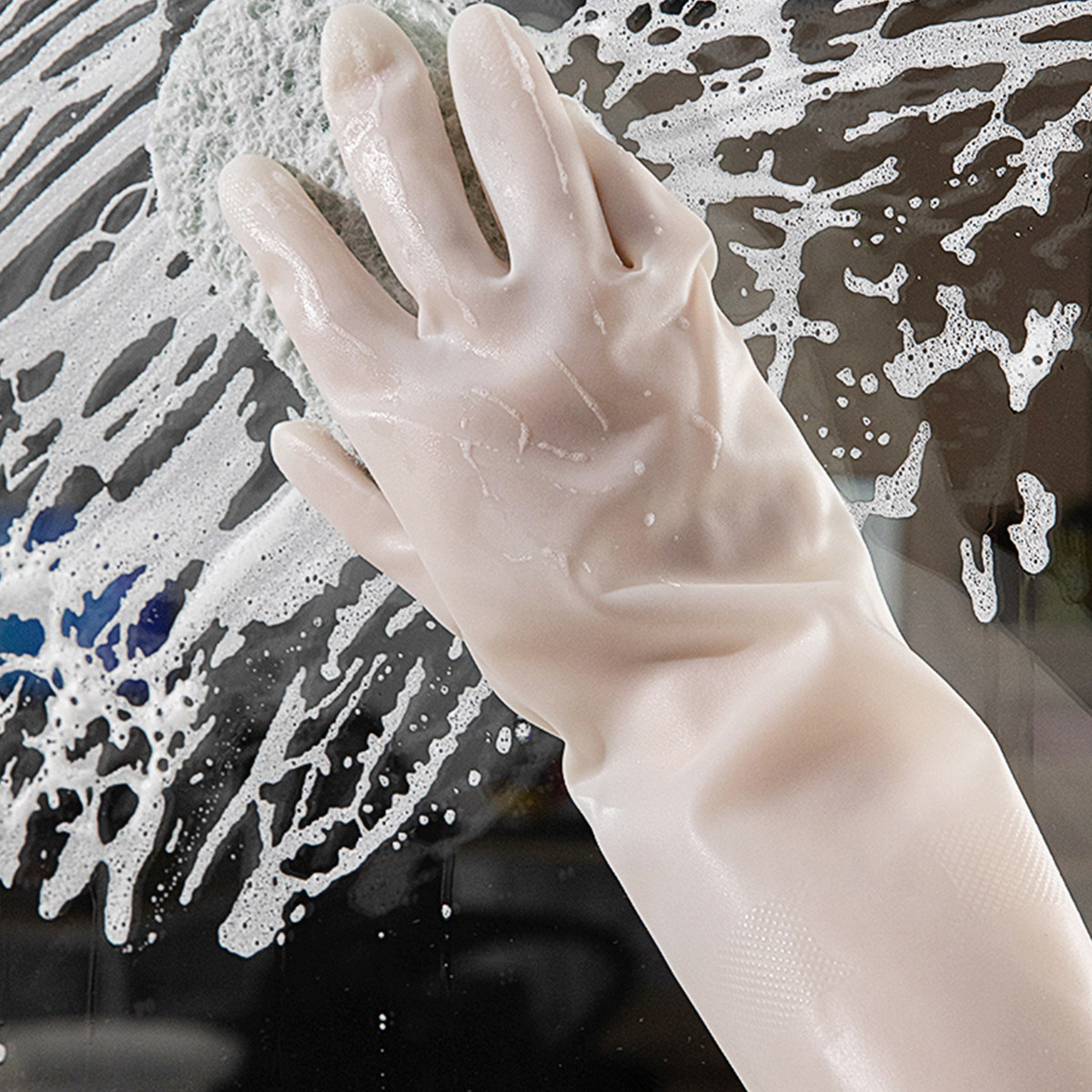 1Pair Waterproof Dishwashing G - Dish Glove Rubber ulasan dan harga