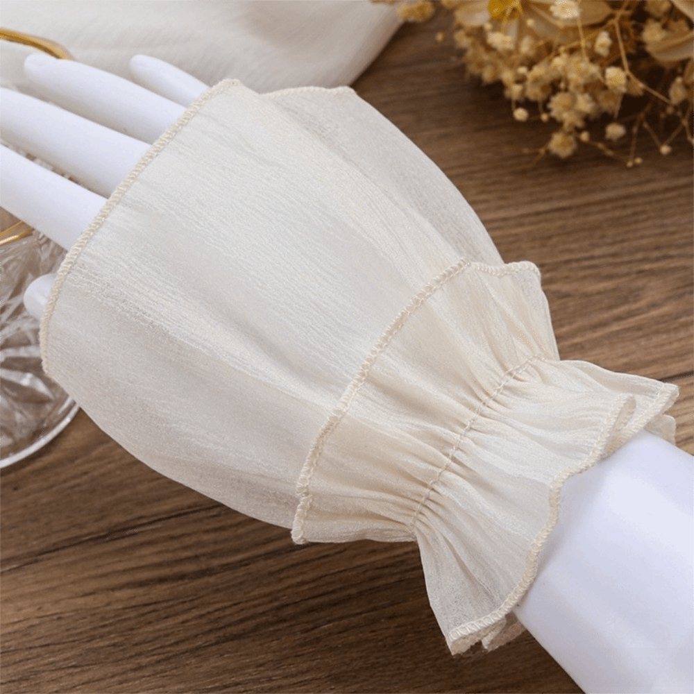 Ruched Pleated Detachable Cuff - Fingerless Glove Knit ulasan dan harga