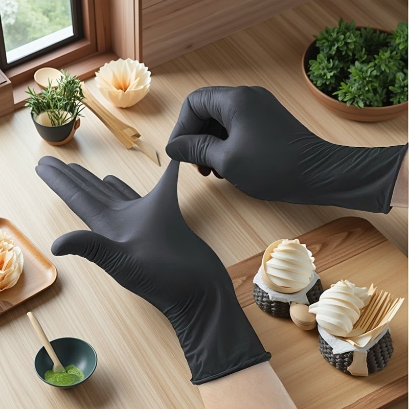 10/50/100PCS Black Disposable  - Nitrile Mechanic Glove ulasan dan harga