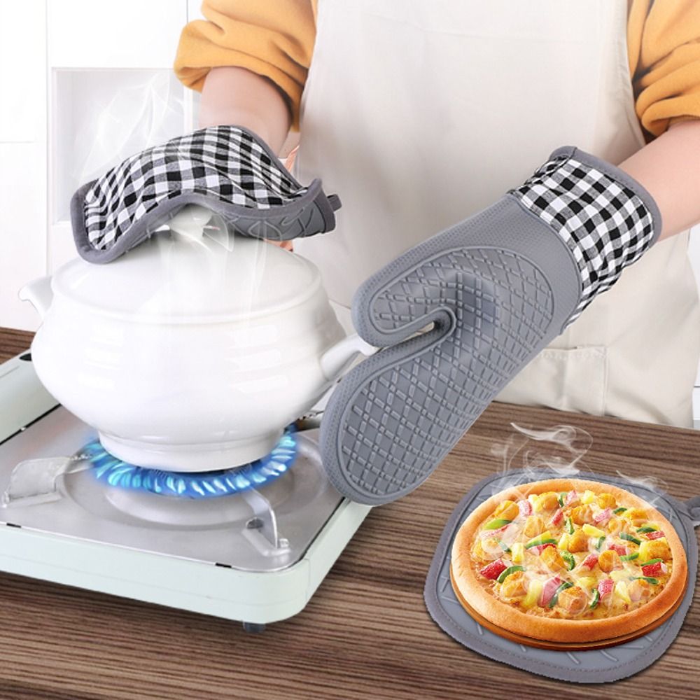 Insulated Oven Gloves Silicone - Oven Mitt Silicone ulasan dan harga