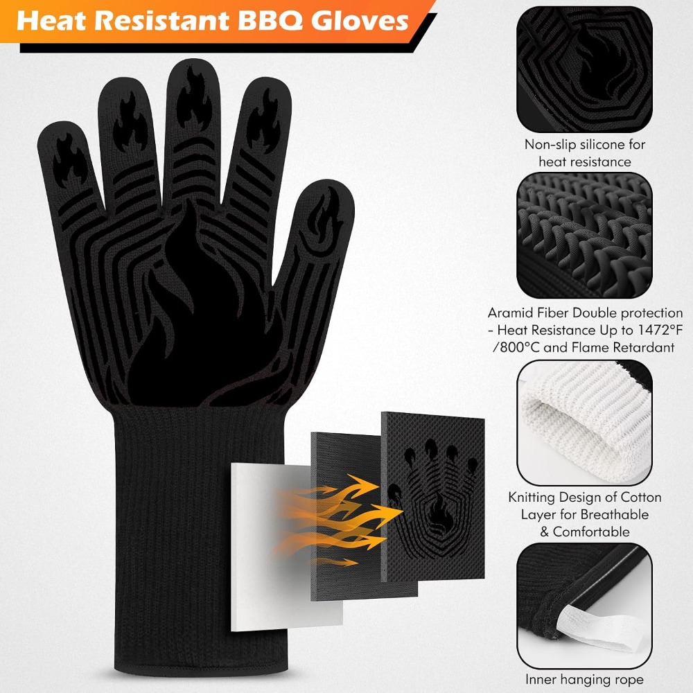 BBQ Gloves, 1472°F Heat Resist - Oven Mitt Silicone ulasan dan harga